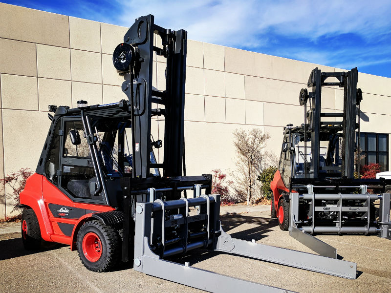 Clerf Standard Hay Clamp on Linde Forklift